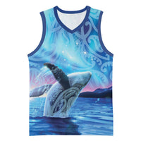 New Zealand Matariki Humpback Whale Basketball Jersey Paikea Maori New Year Blue Galaxy LT14 Unisex Blue - Polynesian Pride
