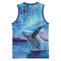 New Zealand Matariki Humpback Whale Basketball Jersey Paikea Maori New Year Blue Galaxy LT14 - Polynesian Pride