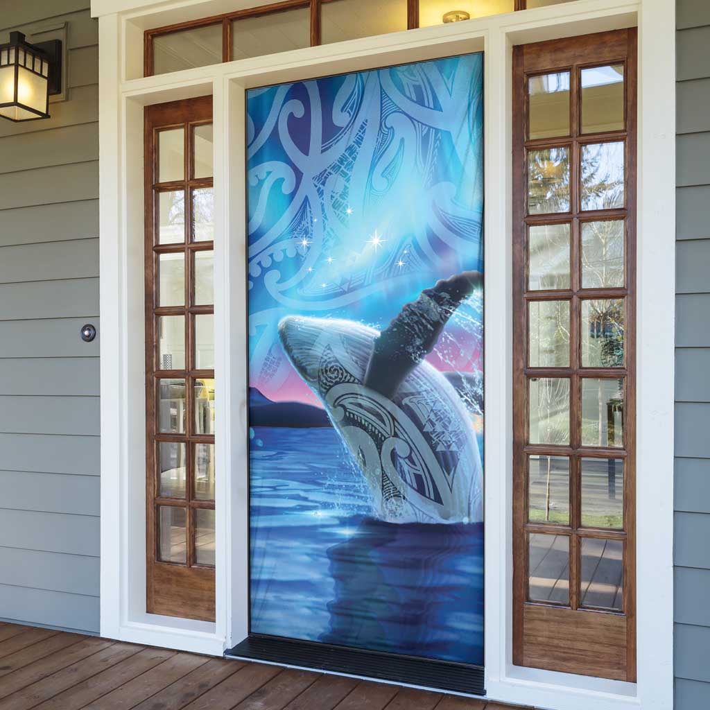 New Zealand Matariki Humpback Whale Door Cover Paikea Maori New Year Blue Galaxy LT14 - Polynesian Pride