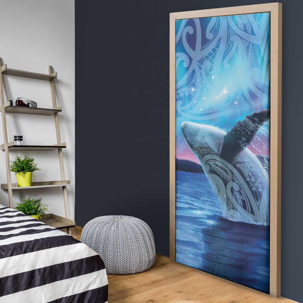 New Zealand Matariki Humpback Whale Door Cover Paikea Maori New Year Blue Galaxy LT14 - Polynesian Pride
