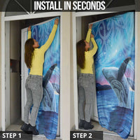 New Zealand Matariki Humpback Whale Door Cover Paikea Maori New Year Blue Galaxy LT14 - Polynesian Pride