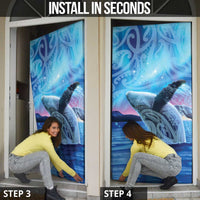 New Zealand Matariki Humpback Whale Door Cover Paikea Maori New Year Blue Galaxy LT14 - Polynesian Pride