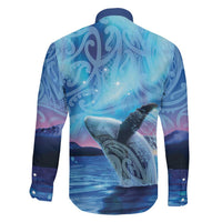 New Zealand Matariki Humpback Whale Family Matching Summer Maxi Dress and Hawaiian Shirt Paikea Maori New Year Blue Galaxy LT14 - Polynesian Pride