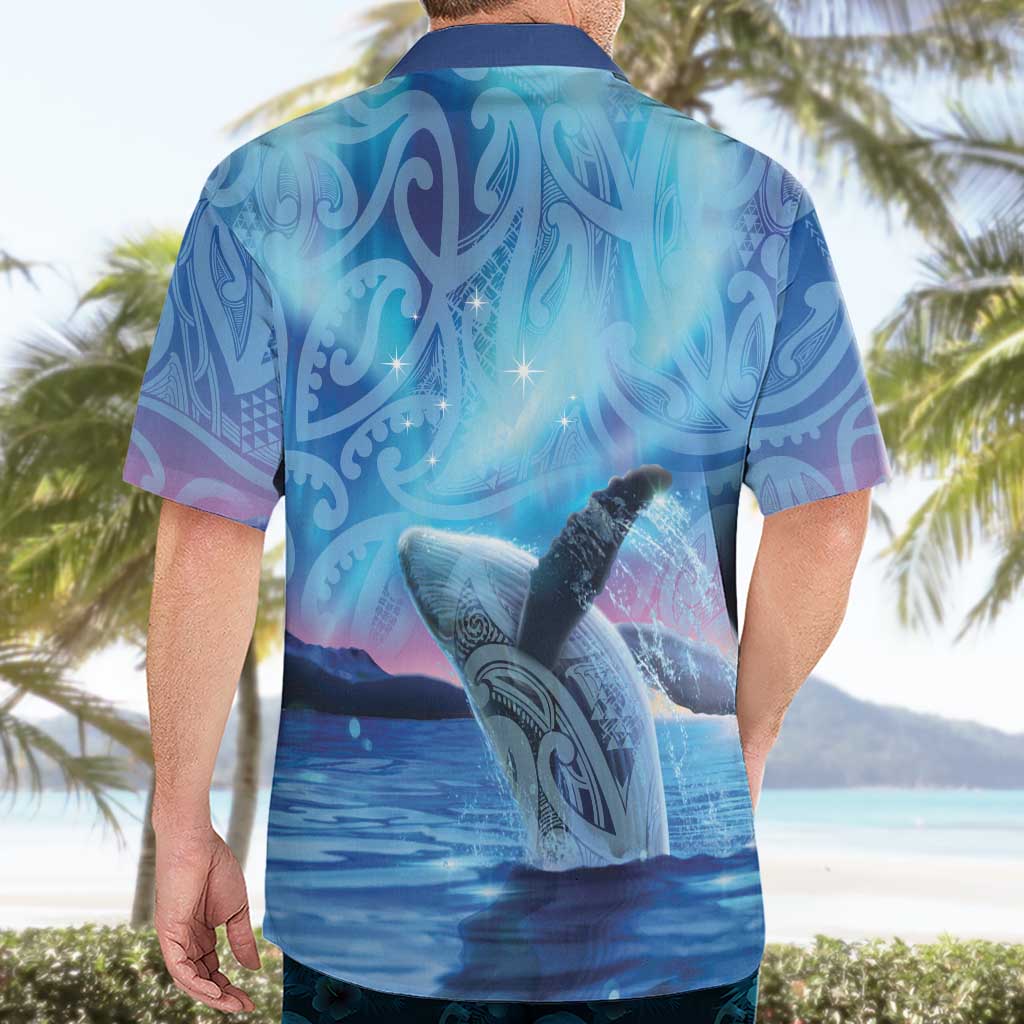 New Zealand Matariki Humpback Whale Hawaiian Shirt Paikea Maori New Year Blue Galaxy LT14 - Polynesian Pride
