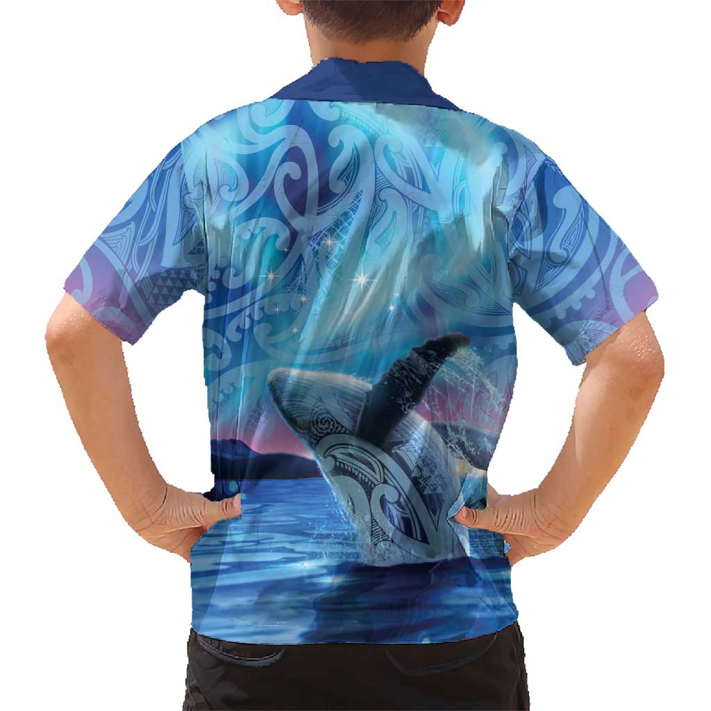 New Zealand Matariki Humpback Whale Hawaiian Shirt Paikea Maori New Year Blue Galaxy LT14 - Polynesian Pride