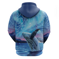 New Zealand Matariki Humpback Whale Hoodie Paikea Maori New Year Blue Galaxy LT14 - Polynesian Pride