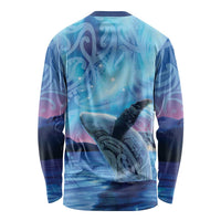 New Zealand Matariki Humpback Whale Long Sleeve Shirt Paikea Maori New Year Blue Galaxy LT14 - Polynesian Pride