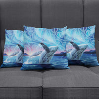 New Zealand Matariki Humpback Whale Pillow Cover Paikea Maori New Year Blue Galaxy