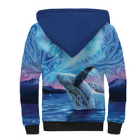 New Zealand Matariki Humpback Whale Sherpa Hoodie Paikea Maori New Year Blue Galaxy LT14 - Polynesian Pride