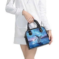 New Zealand Matariki Humpback Whale Shoulder Handbag Paikea Maori New Year Blue Galaxy