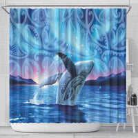 New Zealand Matariki Humpback Whale Shower Curtain Paikea Maori New Year Blue Galaxy LT14 - Polynesian Pride