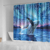 New Zealand Matariki Humpback Whale Shower Curtain Paikea Maori New Year Blue Galaxy LT14 - Polynesian Pride