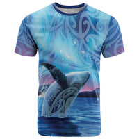 New Zealand Matariki Humpback Whale T Shirt Paikea Maori New Year Blue Galaxy LT14 Blue - Polynesian Pride