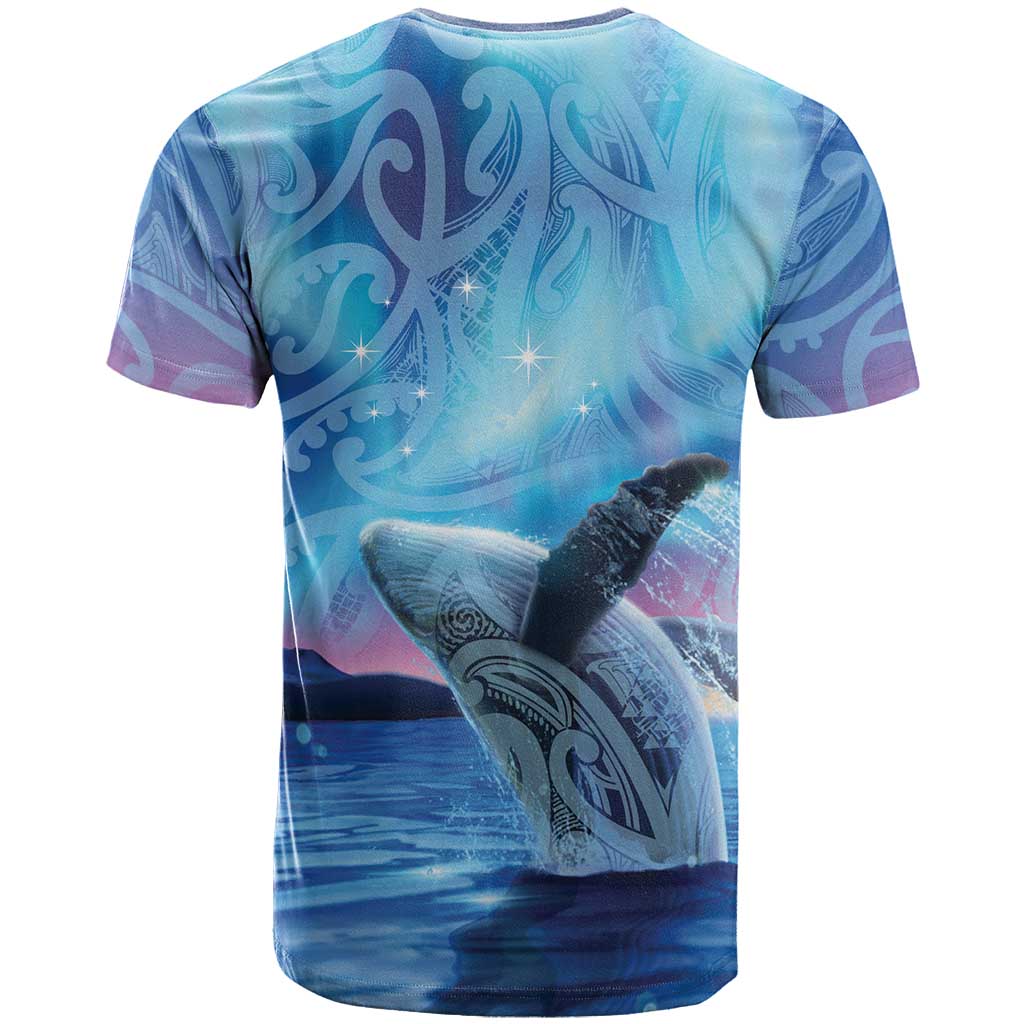 New Zealand Matariki Humpback Whale T Shirt Paikea Maori New Year Blue Galaxy LT14 - Polynesian Pride