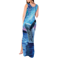 New Zealand Matariki Humpback Whale Tank Maxi Dress Paikea Maori New Year Blue Galaxy LT14 - Polynesian Pride