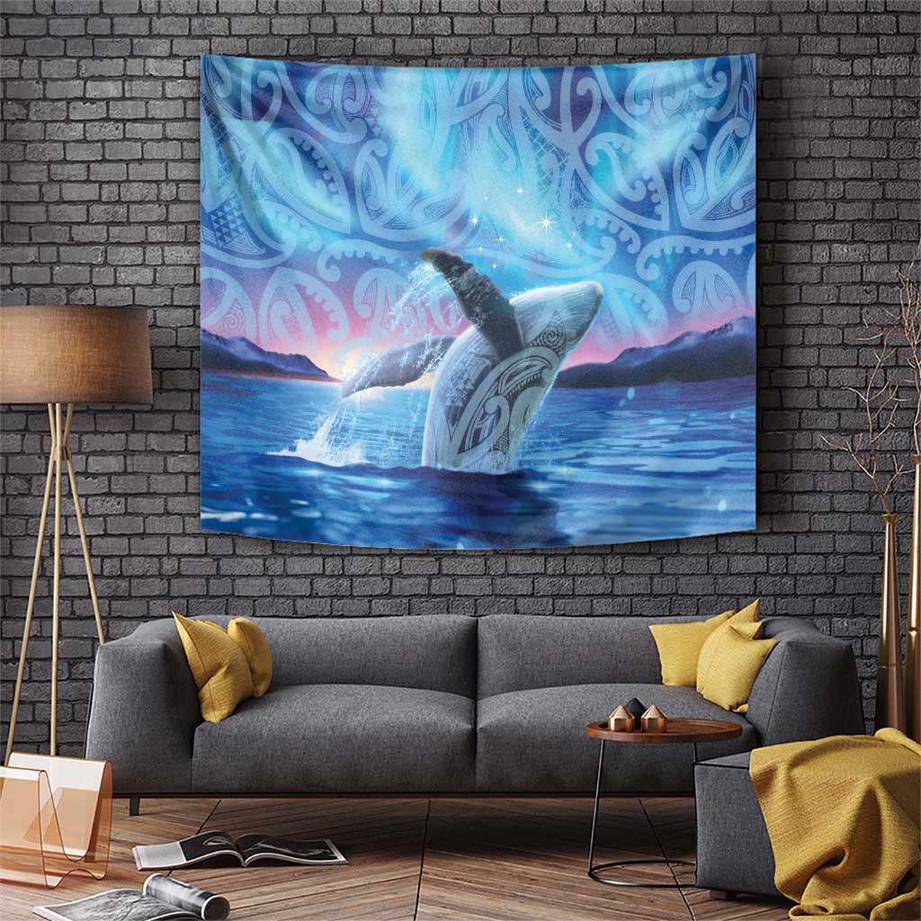 New Zealand Matariki Humpback Whale Tapestry Paikea Maori New Year Blue Galaxy