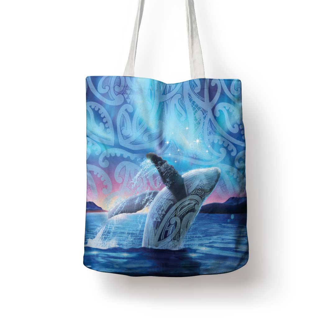 New Zealand Matariki Humpback Whale Tote Bag Paikea Maori New Year Blue Galaxy LT14 - Polynesian Pride