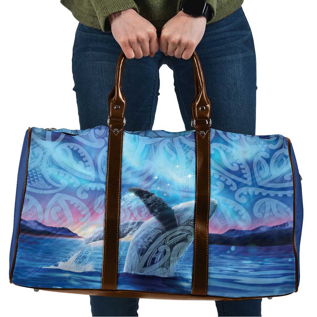 New Zealand Matariki Humpback Whale Travel Bag Paikea Maori New Year Blue Galaxy LT14 Blue - Polynesian Pride