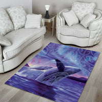 New Zealand Matariki Humpback Whale Area Rug Paikea Maori New Year Purple Galaxy LT14 - Polynesian Pride