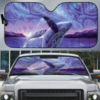 New Zealand Matariki Humpback Whale Auto Sun Shade Paikea Maori New Year Purple Galaxy LT14 Purple - Polynesian Pride