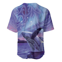New Zealand Matariki Humpback Whale Baseball Jersey Paikea Maori New Year Purple Galaxy LT14 - Polynesian Pride