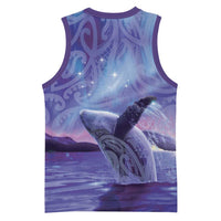 New Zealand Matariki Humpback Whale Basketball Jersey Paikea Maori New Year Purple Galaxy LT14 - Polynesian Pride