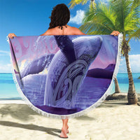 New Zealand Matariki Humpback Whale Beach Blanket Paikea Maori New Year Purple Galaxy LT14 - Polynesian Pride