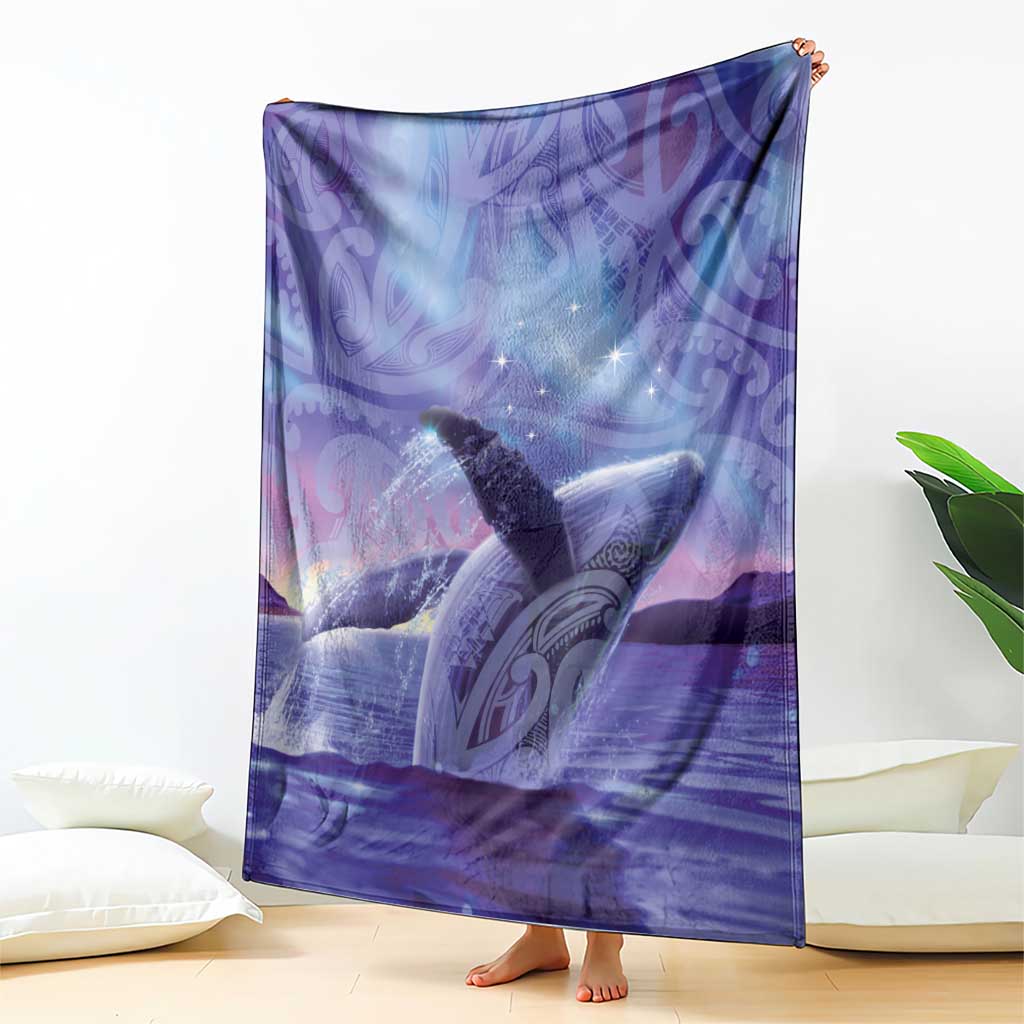New Zealand Matariki Humpback Whale Blanket Paikea Maori New Year Purple Galaxy