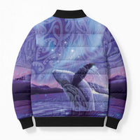 New Zealand Matariki Humpback Whale Bomber Puffer Jacket Paikea Maori New Year Purple Galaxy LT14 - Polynesian Pride