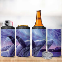 New Zealand Matariki Humpback Whale 4 in 1 Can Cooler Tumbler Paikea Maori New Year Purple Galaxy LT14 - Polynesian Pride