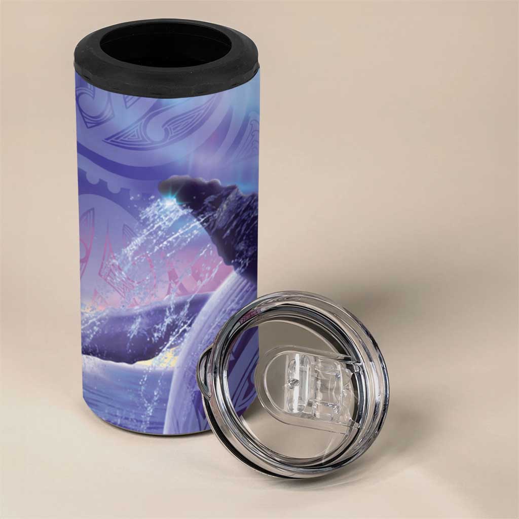 New Zealand Matariki Humpback Whale 4 in 1 Can Cooler Tumbler Paikea Maori New Year Purple Galaxy LT14 - Polynesian Pride