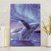 New Zealand Matariki Humpback Whale Canvas Wall Art Paikea Maori New Year Purple Galaxy LT14 Without Frame Purple - Polynesian Pride