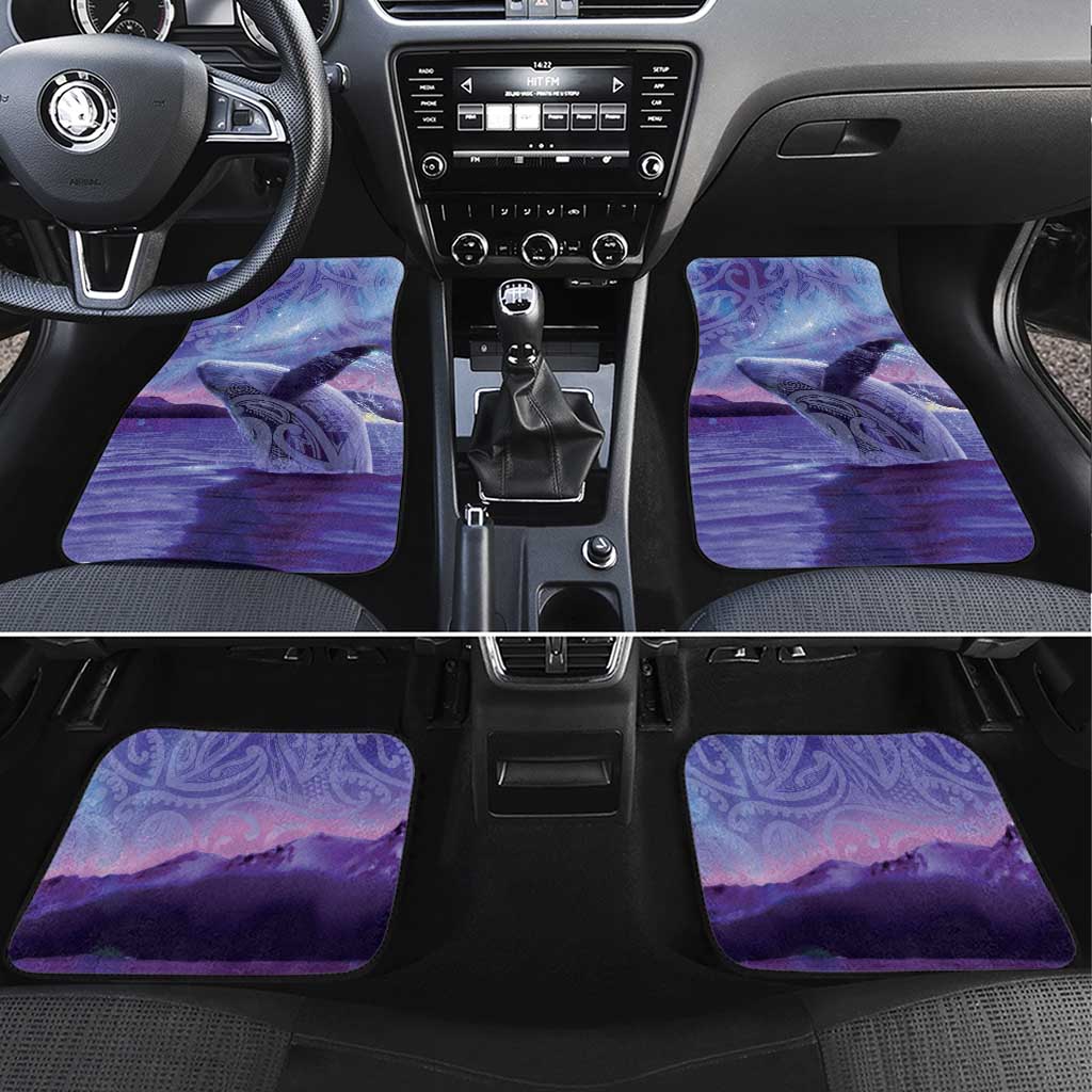 New Zealand Matariki Humpback Whale Car Mats Paikea Maori New Year Purple Galaxy LT14 Set 4pcs Purple - Polynesian Pride