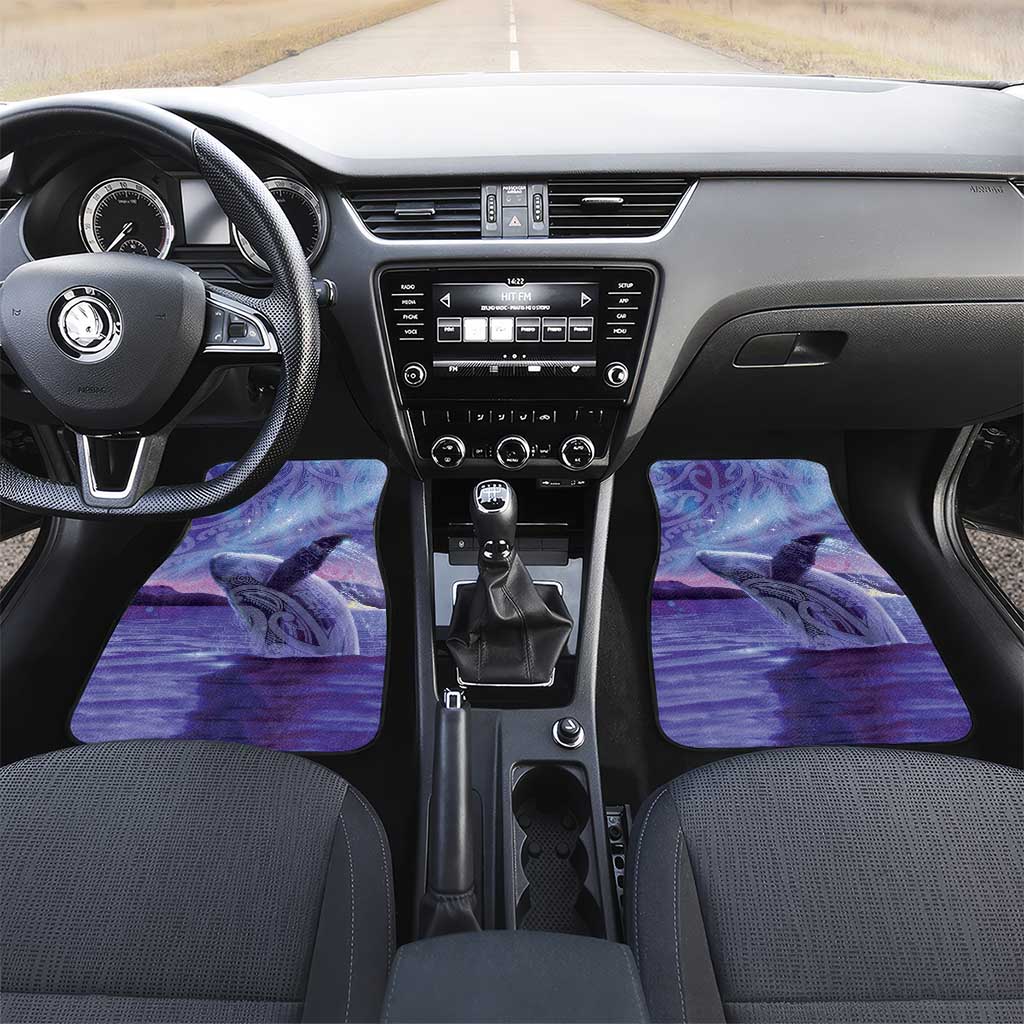 New Zealand Matariki Humpback Whale Car Mats Paikea Maori New Year Purple Galaxy LT14 Set 2pcs - Front Purple - Polynesian Pride