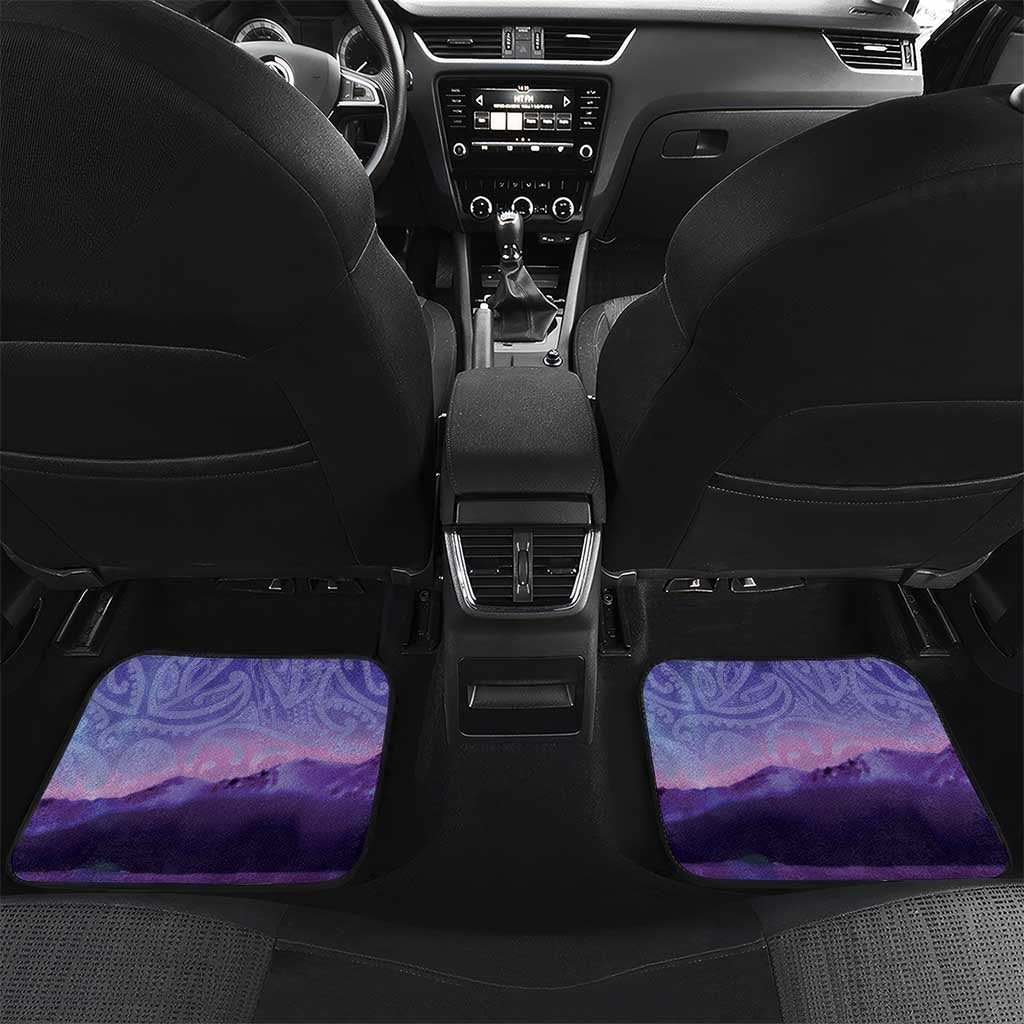 New Zealand Matariki Humpback Whale Car Mats Paikea Maori New Year Purple Galaxy LT14 Set 2pcs - Back Purple - Polynesian Pride