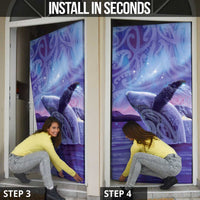 New Zealand Matariki Humpback Whale Door Cover Paikea Maori New Year Purple Galaxy LT14 - Polynesian Pride