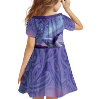 New Zealand Matariki Humpback Whale Family Matching Summer Maxi Dress and Hawaiian Shirt Paikea Maori New Year Purple Galaxy LT14 - Polynesian Pride