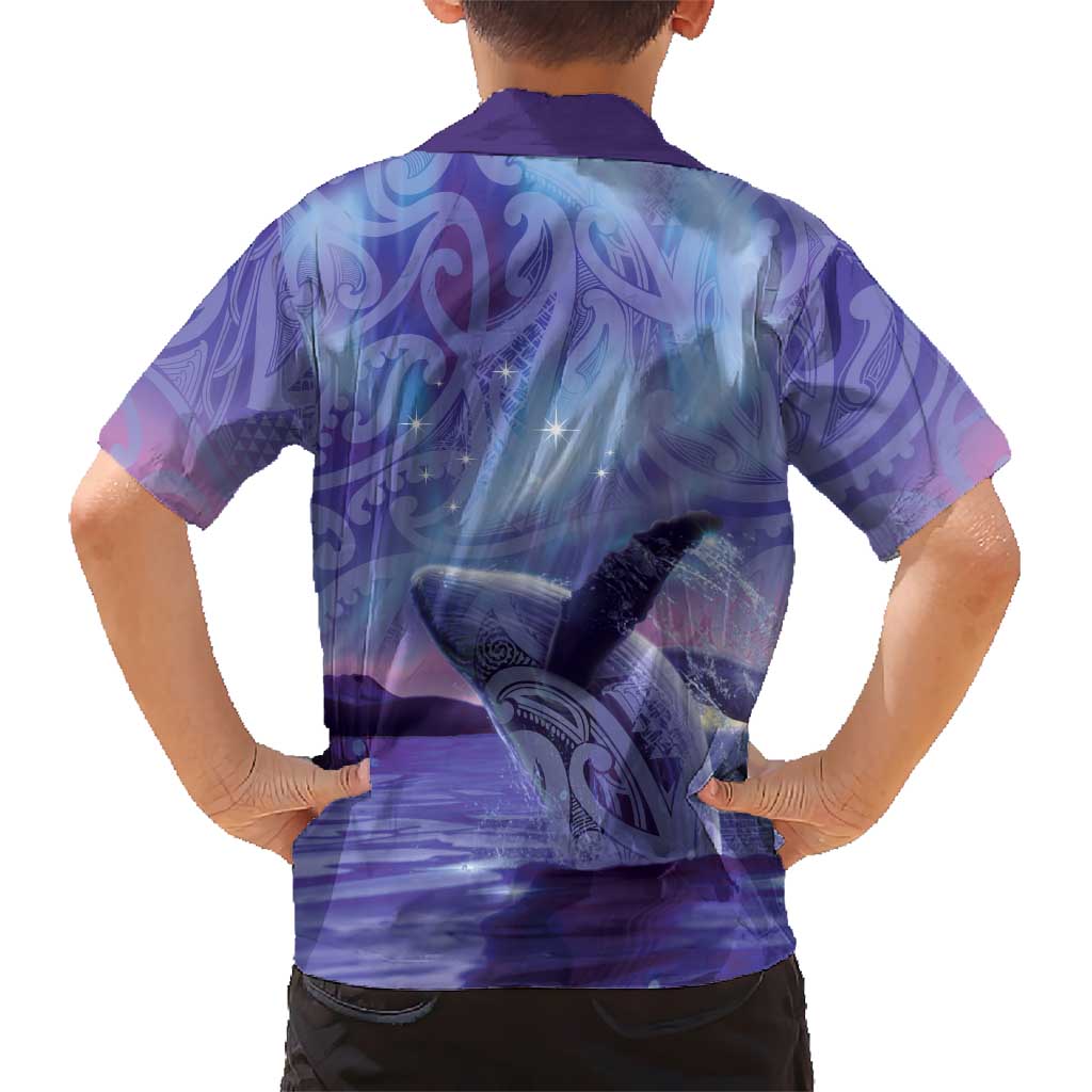 New Zealand Matariki Humpback Whale Hawaiian Shirt Paikea Maori New Year Purple Galaxy LT14 - Polynesian Pride