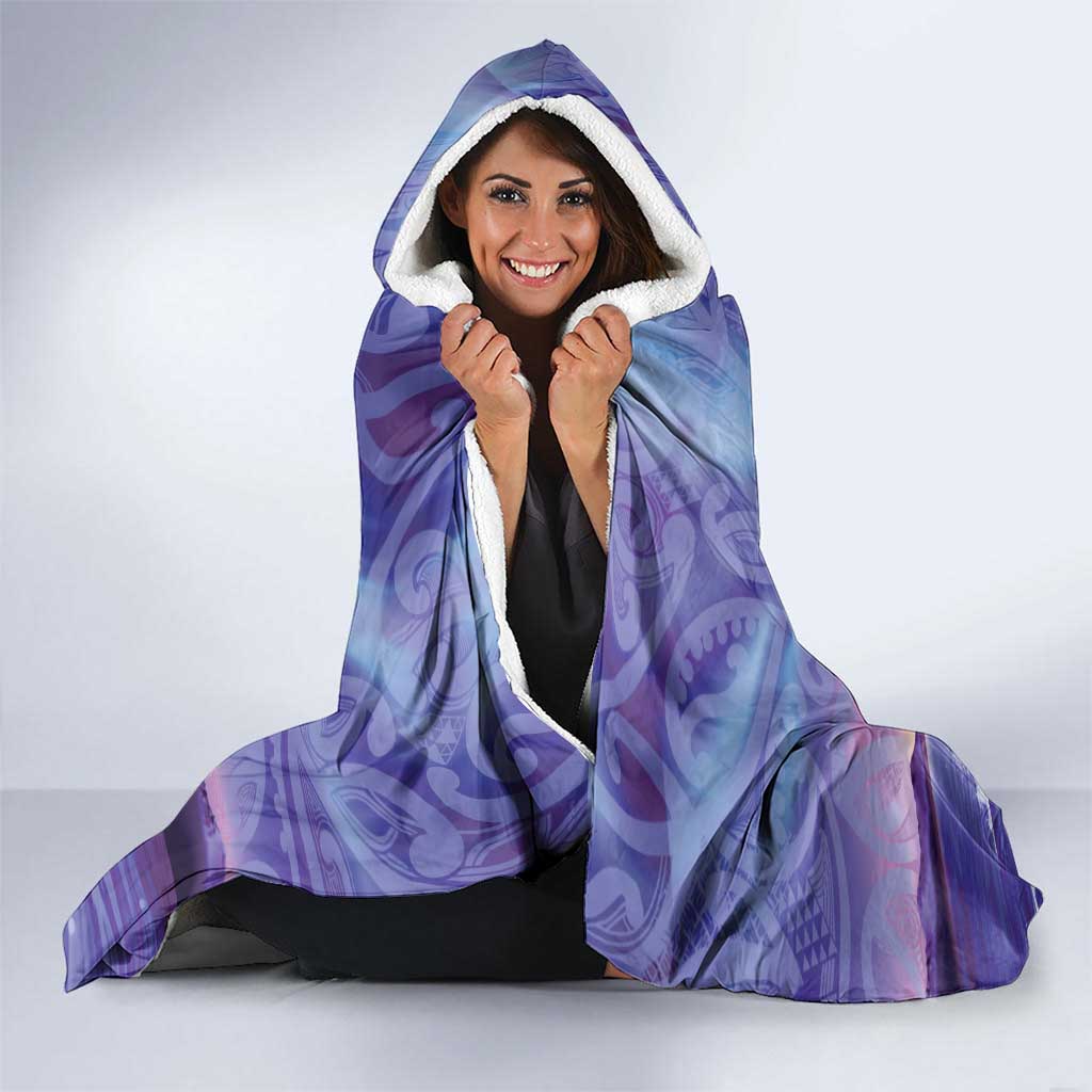 New Zealand Matariki Humpback Whale Hooded Blanket Paikea Maori New Year Purple Galaxy LT14 - Polynesian Pride