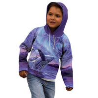 New Zealand Matariki Humpback Whale Kid Hoodie Paikea Maori New Year Purple Galaxy LT14 - Polynesian Pride