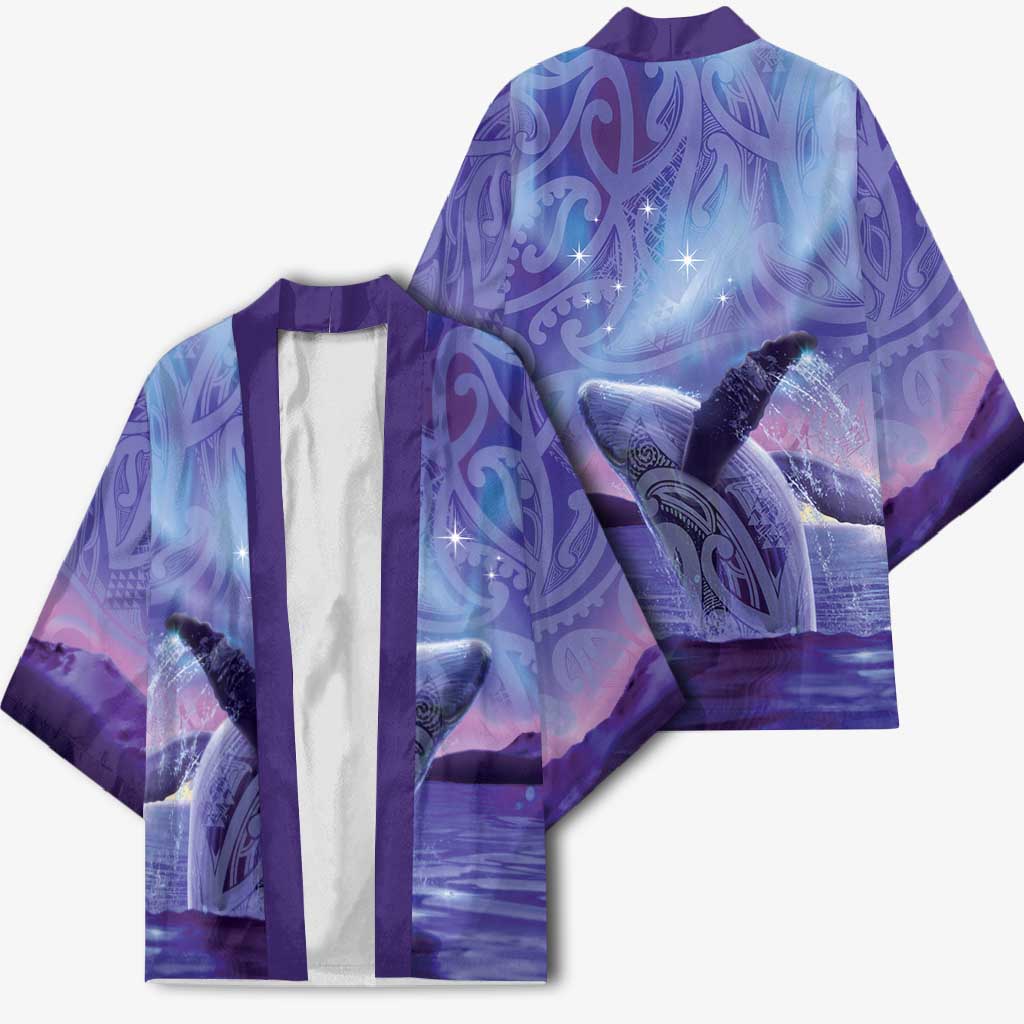 New Zealand Matariki Humpback Whale Kimono Paikea Maori New Year Purple Galaxy LT14 - Polynesian Pride