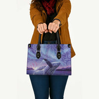 New Zealand Matariki Humpback Whale Leather Bag Paikea Maori New Year Purple Galaxy LT14 - Polynesian Pride