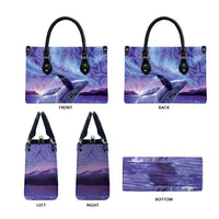New Zealand Matariki Humpback Whale Leather Bag Paikea Maori New Year Purple Galaxy LT14 - Polynesian Pride