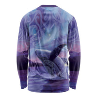 New Zealand Matariki Humpback Whale Long Sleeve Shirt Paikea Maori New Year Purple Galaxy LT14 - Polynesian Pride