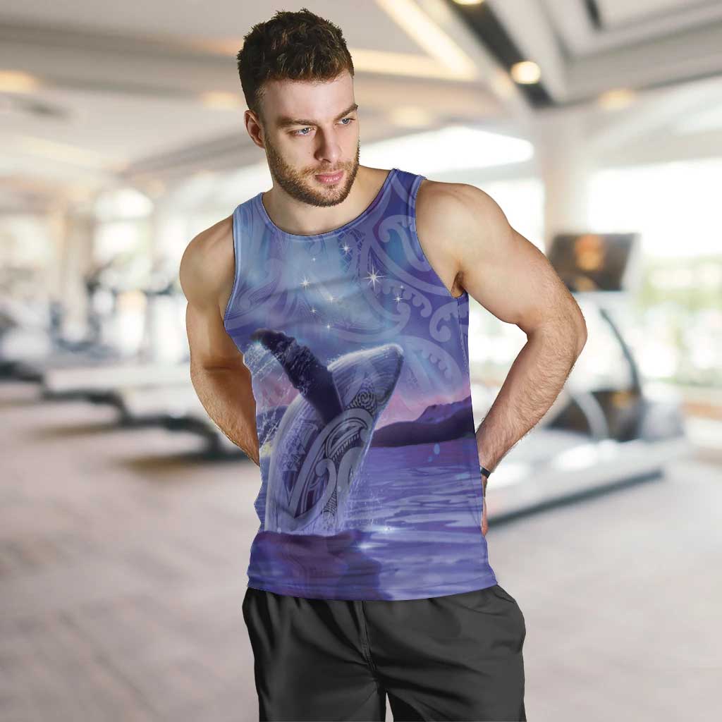 New Zealand Matariki Humpback Whale Men Tank Top Paikea Maori New Year Purple Galaxy LT14 Purple - Polynesian Pride