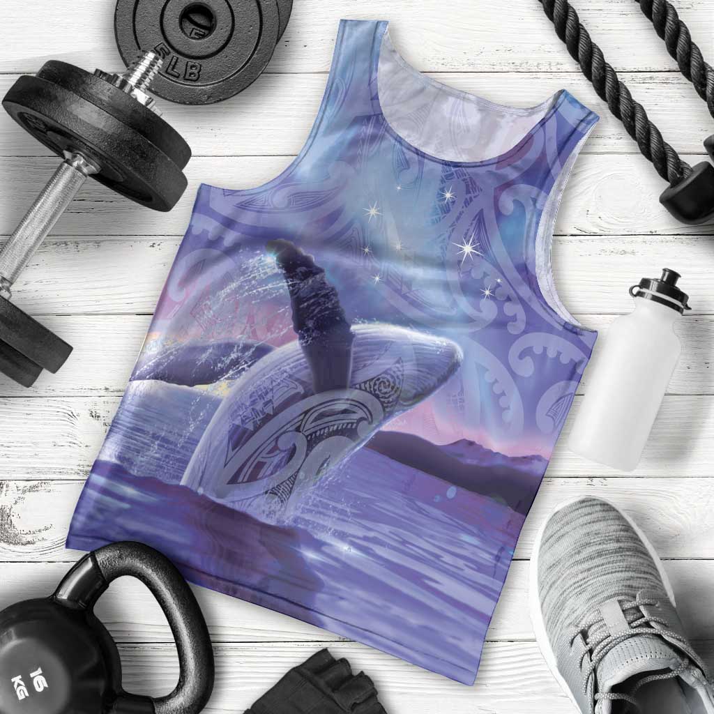 New Zealand Matariki Humpback Whale Men Tank Top Paikea Maori New Year Purple Galaxy LT14 - Polynesian Pride
