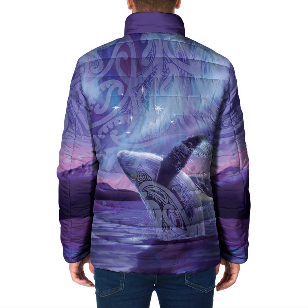 New Zealand Matariki Humpback Whale Padded Jacket Paikea Maori New Year Purple Galaxy LT14 - Polynesian Pride