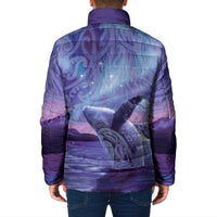 New Zealand Matariki Humpback Whale Padded Jacket Paikea Maori New Year Purple Galaxy LT14 - Polynesian Pride