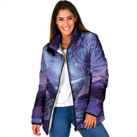 New Zealand Matariki Humpback Whale Padded Jacket Paikea Maori New Year Purple Galaxy LT14 Women Purple - Polynesian Pride