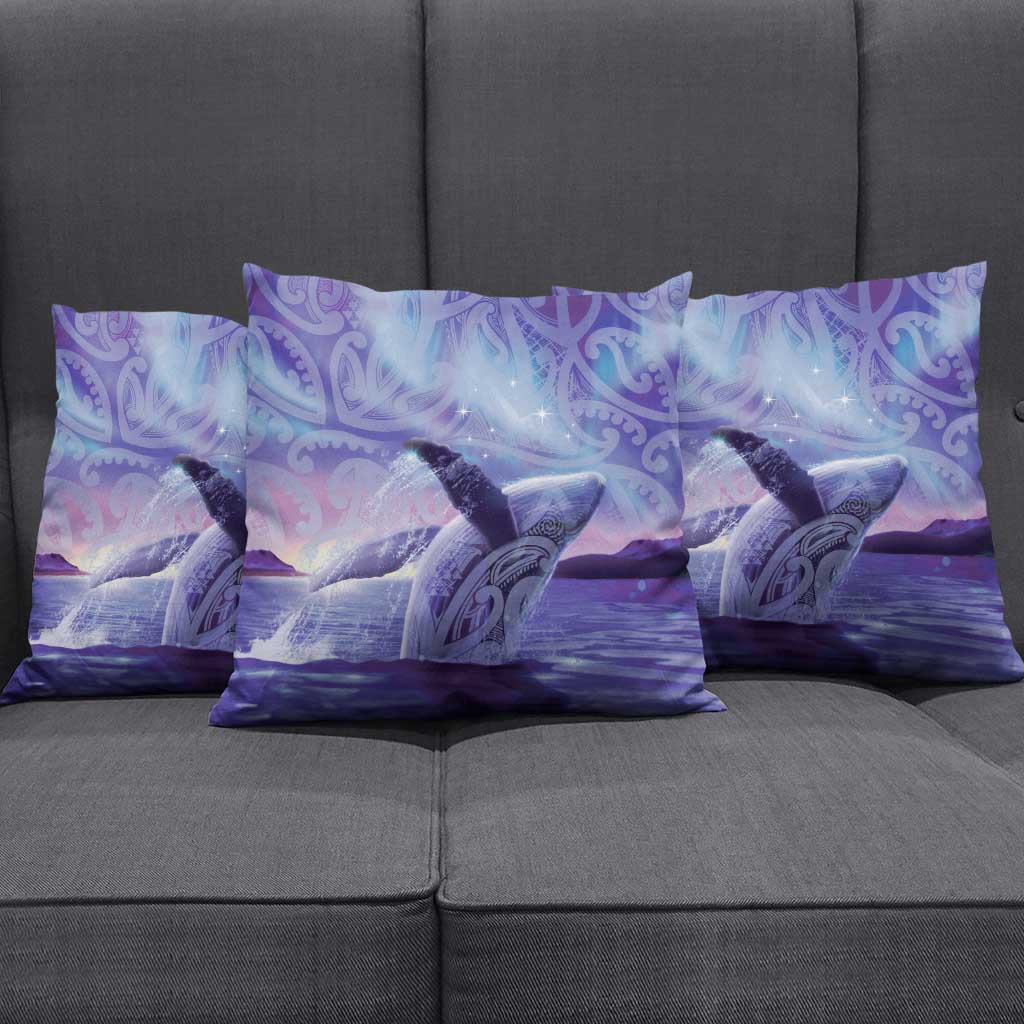 New Zealand Matariki Humpback Whale Pillow Cover Paikea Maori New Year Purple Galaxy LT14 - Polynesian Pride